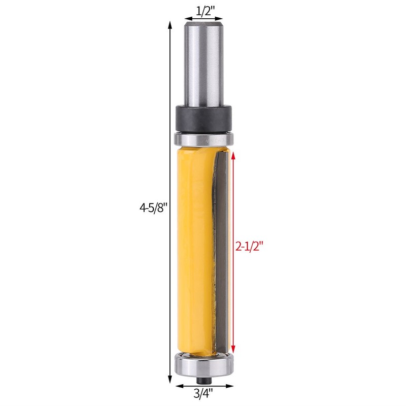 1/2" Shank Straight Router Bit Woodworking Flush Trim Router Bit