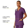 WonderWink Womens Basic V-Neck Top Medical Scrubs Shirt, Eggplant, X-Large
