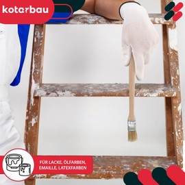 KOTARBAU® Set of 10 Radiator Brushes 25 mm Angle Paint Brush Varnish Brush Painting Brush Wooden Brush for Hard to Access Areas