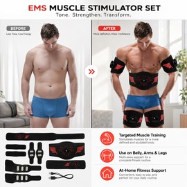 EMS Muscle Stimulator Belt for Massage & Relaxation – Adjustable Toning Support for Home Fitness
