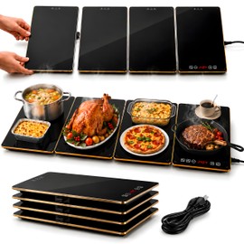 ASBRAVO Electric Warming Tray, 10-Sec Fast Heat,8 Temps & 24 Timer, 33x15