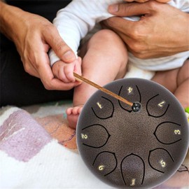 Tongue Drum Steel Tongue Drum 8 Tones, Rain Drum for Outdoor Use, 6 Inch Tongue Drum, Chakra Drum Rain, Chakra Drum, Mini Steel Drum Tongue Drum for Meditation Yoga (A)