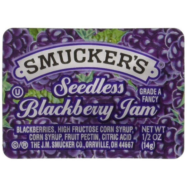 Smucker's Seedless Blackberry Jam, Portion Control, 0.5 Ounces