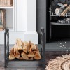 Sking Firewood Rack Holder Metal Outdoor Indoor Log Storage Bin