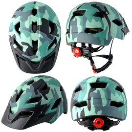Kids Bike Helmet,Bavilk Kids Boys Girls Bike Helmets with LED Light Detachable Visor Children Youth Teen Multi-Sport for Skating Cycling Scooter Skateboard Adjustable & Lightweight 19.7"-22.4"