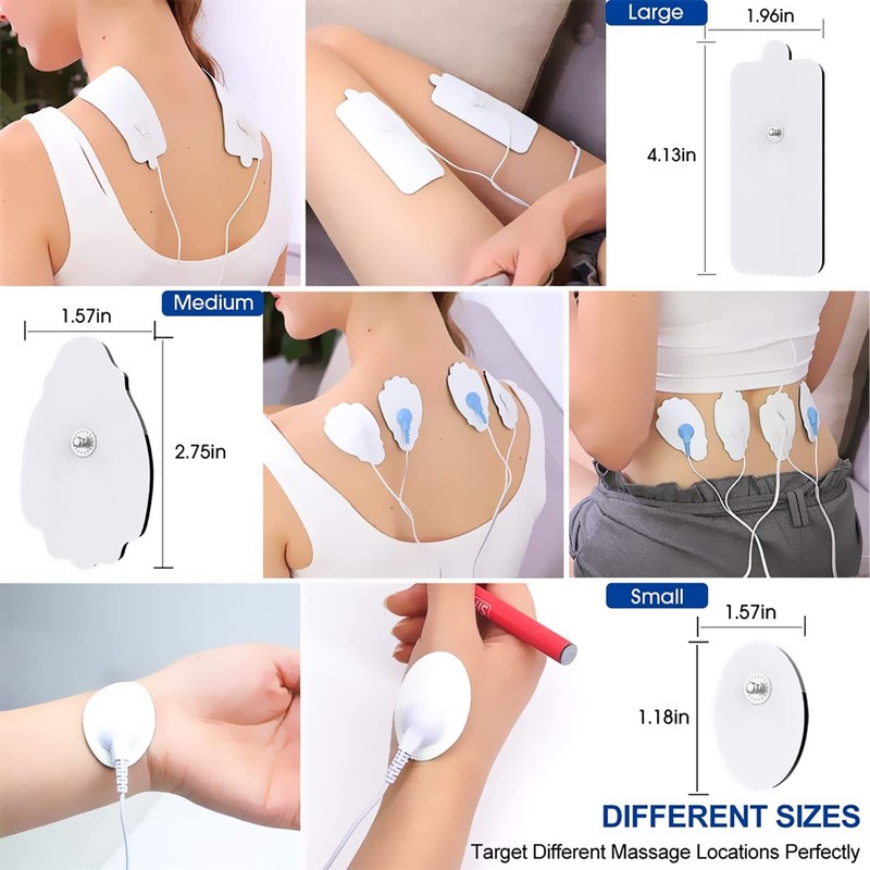 TENS/EMS Unit Replacement Pads NURSAL 20 Pack 3.5mm Snap Electrode