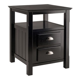 Winsome Timber Nightstand with Door, for Bedroom, Living Room, Black