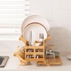 HBlife Bamboo Dish Drying Rack with Utensil Holder, 3-Tier Large
