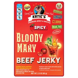 Katie's Beef Jerky - Sugar Free Beef Jerky -12 Delicious Keto-Friendly Flavors, High Protein, Sugar Free Meat Snacks, Great Snack for Low Carb Diet, Made in USA (Spicy Bloody mary, 3)