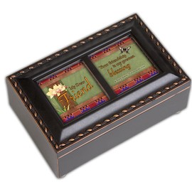 Cottage Garden Friend Your Friendship a Blessing Matte Black Jewelry Music Box Plays What Friends are for
