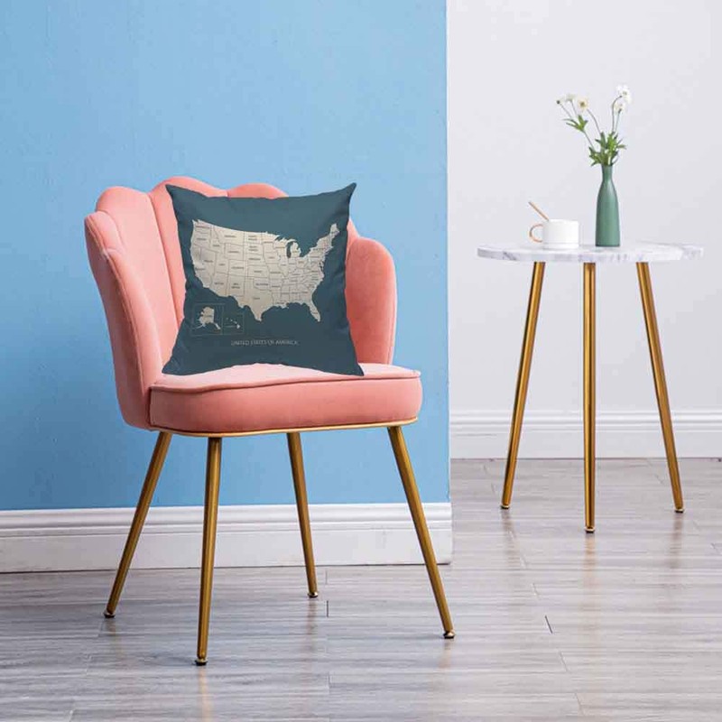 HOSNYE USA Map with Name of Countries Throw Pillow Case