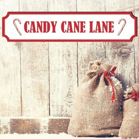 Candy Cane Lane Christmas Street Sign - Transform Your Space with Enchanting Holiday Decor - Wall Art - Festive Home Decoration Signage (Extra Large 590mm x 130mm, Mdf Wood Indoor Use Only)