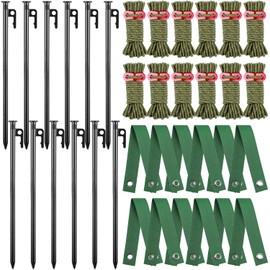 12 Pack Tree Stakes and Supports 15.7 Inch Heavy Duty Tree Staking Straightening Kit Tree Support Straps for Leaning Young Tree