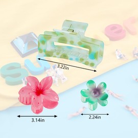Summer Flower Hair Claw Clips for Women Girls, 9PCS Beach Hair Accessories, Hawaiian Flower Cute Hair Clips for Thick Thin Hair, Women Hair Clips, Summer Beach Essential Hair Accessories Gift