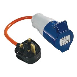 Belmont Leisure Electric Hook Up 13A Plug to 16A Socket Adaptor Fly Lead for Caravan Motorhome Campervan Camping Power Connection with UK 13Amp Mains Plug and 16Amp Hook Up Socket