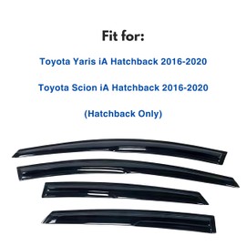 Immortal Group IG Window Visor for Toyota Yaris iA Hatchback 2016-2020 & Scion iA Hatchback 2016-2020, Rain Guard Tape-On Side Vent Deflector Mugen Style, 2016 2017 2018 2019 2020 (Hatchback Only)