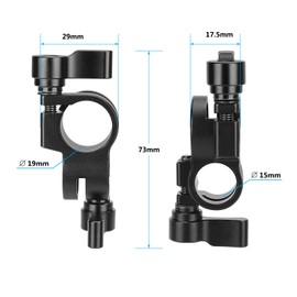 CAMVATE Standard 15mm to 19mm Rod Clamp Adapter Vertical Rail Block for DSLR Camera Cage Rig - 3041