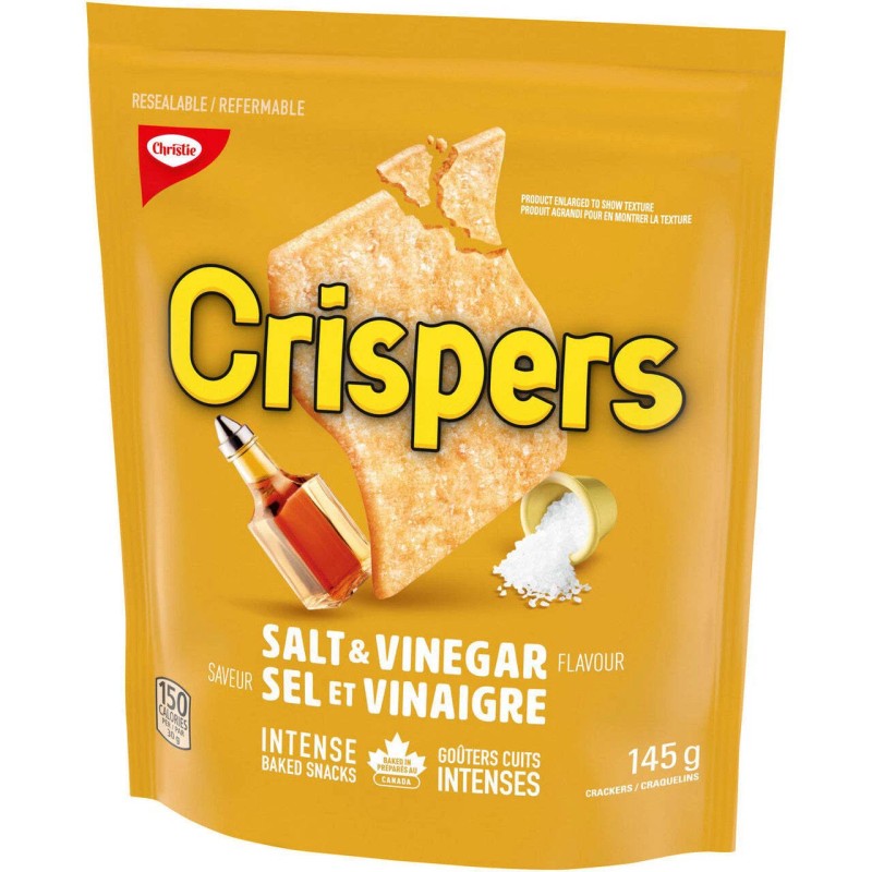 Christie Crispers, Salt & Vinegar Crackers, 145g/5.1 Ounce