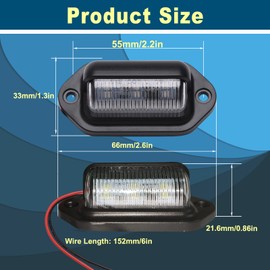 4PCS Amber Yellow LED License Plate Light, 12V-24V DC Waterproof 6-SMD License Plate Lamp Taillight, For Truck SUV Trailer Van RV Boats as Step Courtesy Light, Dome/Cargo Lights or Under Hood Light