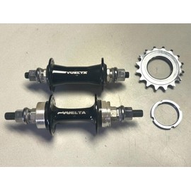 Gravity Vuelta Track Wheel Hub Set Sealed Cartridge Bearing 36/32 Hole Flip Flop Cog Lockring Black