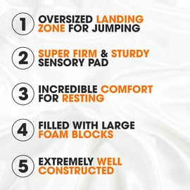 Cheer Collection Crash Pad - Crash Pads for Kids Sensory with Washable Cover - Sensory Room Must Haves - Crash Mat (3' x 4' FT)