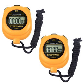 2 Pack Digital Sport Stopwatch Timer for Coaches, ON/Off Countdown Large Display Simple Stop Watch for Sports PE Teacher Coaches Referees, Orange
