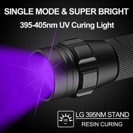 ULTRAFIRE UV Torch 395-405nm Blacklight LED Torch, Single Mode Zoomable Ultraviolet Light, Small UV Flashlight for Pet Stains Urine, Curing Resin, Leak Detector
