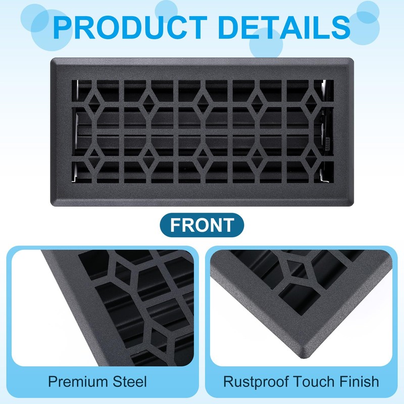 Zonon 4 Pcs Floor Vent Cover 4 x 10 Inch