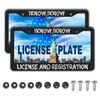 Front License Plate Bracket Black and White License Plate Frames