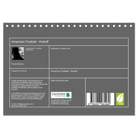 American Football - Kickoff (Tischkalender 2026 DIN A5 quer), CALVENDO Monatskalender