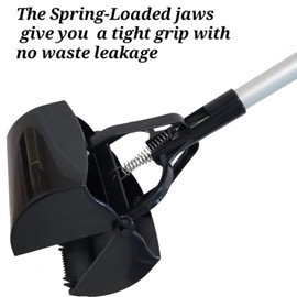 Mr. Peanut's 32" Tall Profile Pooper Scooper, Heavy Duty Aluminum Frame & ABS Plastic Bin, Durable Double Spring Clamp, Lightweight Design, Simple One Step Assembly