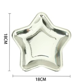 EXCEART 10Pcs Christmas Paper Plates Star Foil Paper Party Dishes Pentagram Disposable Paper Trays for Appetizers Dessert Birthday Party Supplies (Golden)