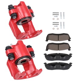 cciyu Rear Brake Calipers with Ceramic Pads - 2 Calipers Without Bracket & 4 Ceramic Pads fit For Ford 1997-2004 For Lincoln 1998-2011(6PCS)