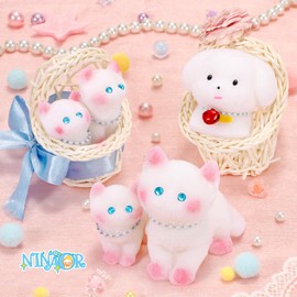 NINAOR Squishy Fidget Toys Squeeze Soft Cat Dog for Stress Relief Cute Stuff Sensory Toys 5Pcs, Stocking Stuffers Pinata for Kids Party Favors Treasure Box Desk Toy for Classroom Anxiety Travel Gifts