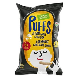 GoGo Quinoa Vegan White Cheddar 9 Count - 113g, Organic, Plant Based, Gluten Free, Peanut Free, 6g of Protein
