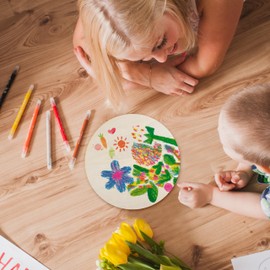 Foshird Unfinished Wooden Panel for Crafts with 5 m Jute Cord, 22 Pieces, Round Wooden Discs, Wooden Sign for Hanging, Wooden Board Decoration for Pyrography, DIY Craft, Painting, Laser