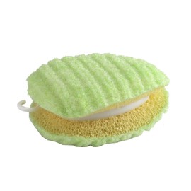 Sanko Bikkuri Fresh BO-82 Laundry Brush, Laundry Supplies, Mud Brush, Spot-Cleaning Sponge, Both Sides, Easy Grip, Green, Made in Japan
