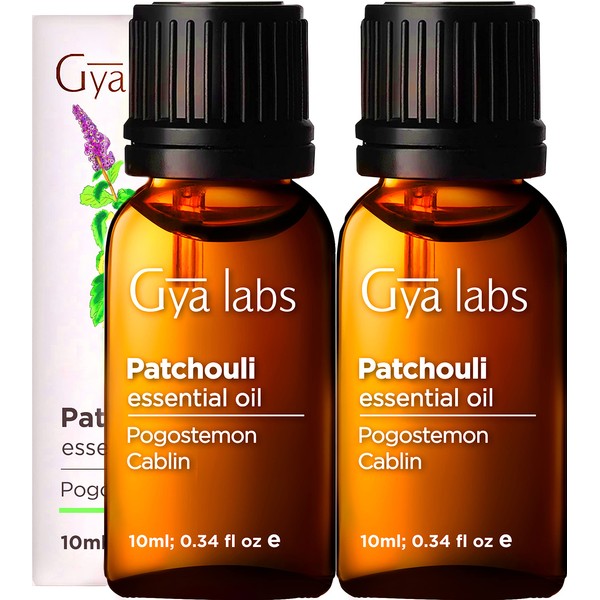 Gya Labs Patchouli Essential Oil (10ml x 2) - Earthy & Comforting