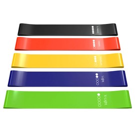 Businey Resistance Bands for Women Men, Stretch Bands with 5 Different Strength Levels (10-50lbs), Resistance Fitness Exercise Loop Bands, Ideal for Pilates, Yoga, Stretch, Gym, Strength Training