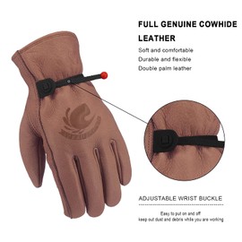 OLSON DEEPAK Gardening Gloves for Men and Women,Thorn Proof Cowhide Leather Gloves for Working,Welding,woodburner,Riding,Garden…