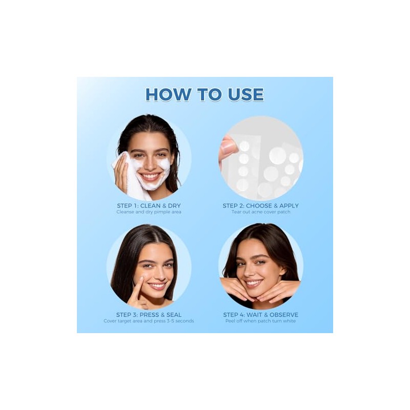 Hydrocolloid Acne Pimple Patches - 640 Count with Tea Tree