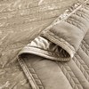 Fredsure Distressed Velvet Quilt Set, 3 Pieces Khaki King, Distressed