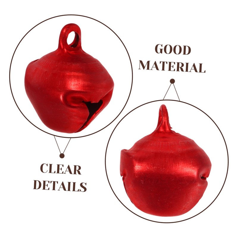 Hohopeti 100pcs Aluminum Christmas Bells for Crafting Jingle Bells Red