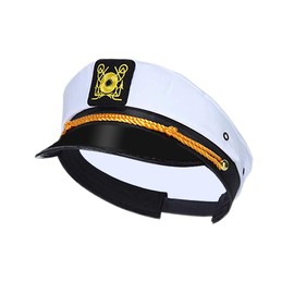 dodowin Captain Hat for Men Women - Adjustable Captain Hat for Party Sailor Hats for Women - Navy, White, Black - Nautical Theme Accessory for Fraternity Decoration Gift