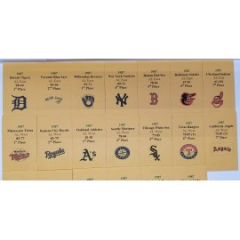 Strat-O-Matic 1987 Strat-O-Matic Baseball Printed Storage Envelopes with Stats and Team Logo