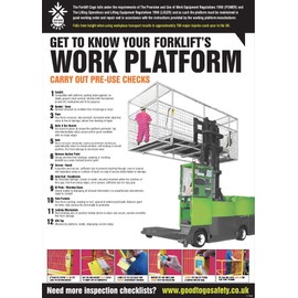 GTG Forklift Work Platform Inspection poster 420x594mm synthetic paper