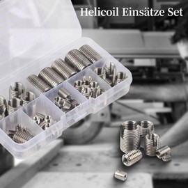 Kelepu Helicoil Inserts Set of 50 Stainless Steel Helicoil Wire Thread Repair Sleeves Insert Assortment Internal Thread Reinforcement M3 M4 M5 M6 M8 M10 M12 Helicoil Set, Thread Repair Set