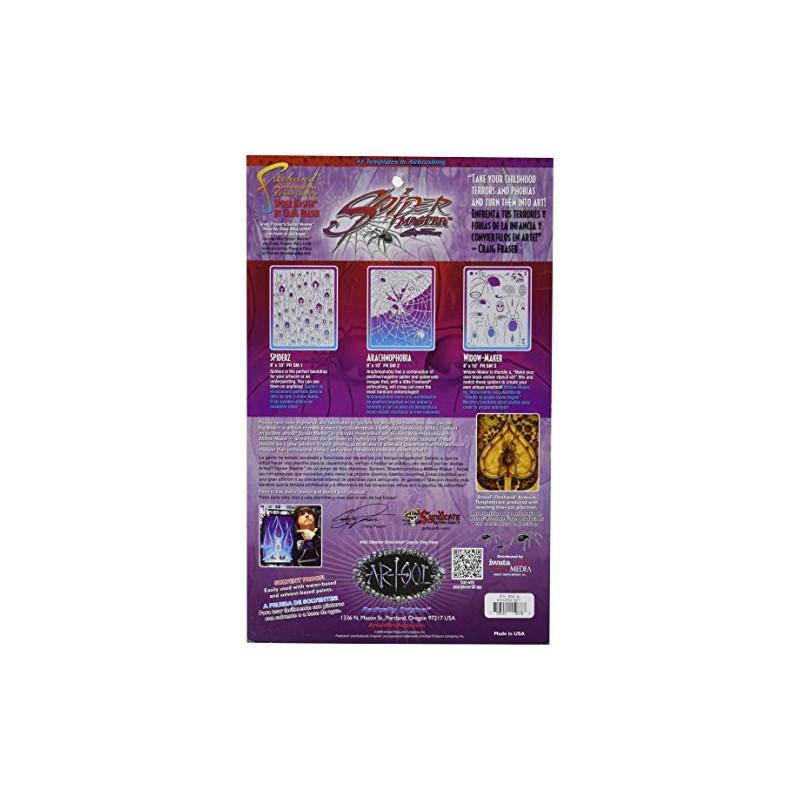 Iwata-Medea Artool Freehand Airbrush Templates, Spiderz Template Set