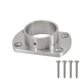 Top Hardware Stainless Steel 316 Grade Oblong Base Flange for 2" (50.1 mm) OD Tube Post (Satin Brushed)