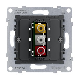 LEGRAND, SEANO RCA RCA Connection Socket, Insert, 3-Way, Screw Terminal Connection: 0.5 mm², 765086